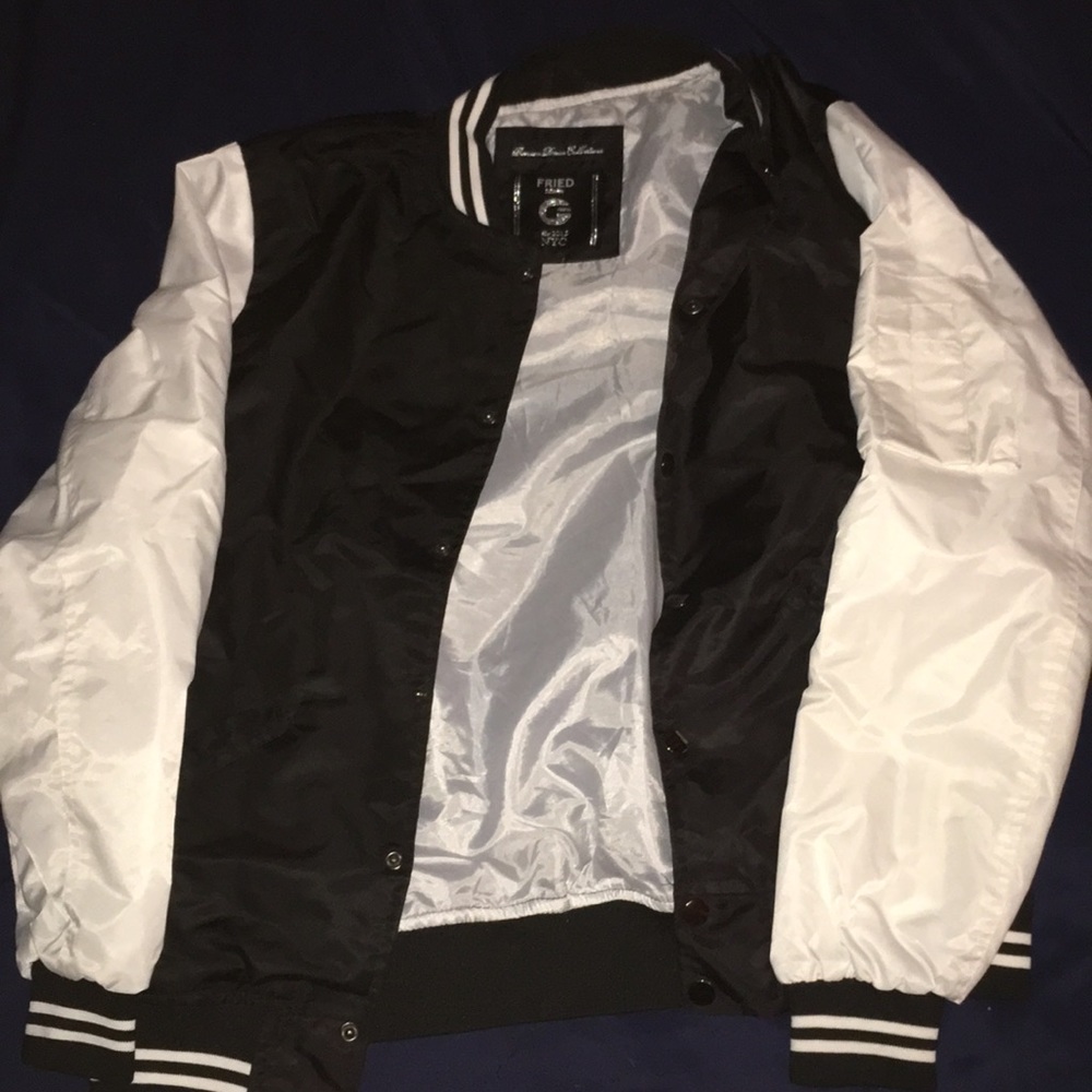Fried Denim white/black bomber